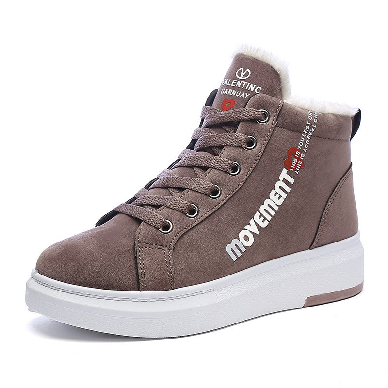 Winter Velvet High Top Sneakers With Warm Plush Lining