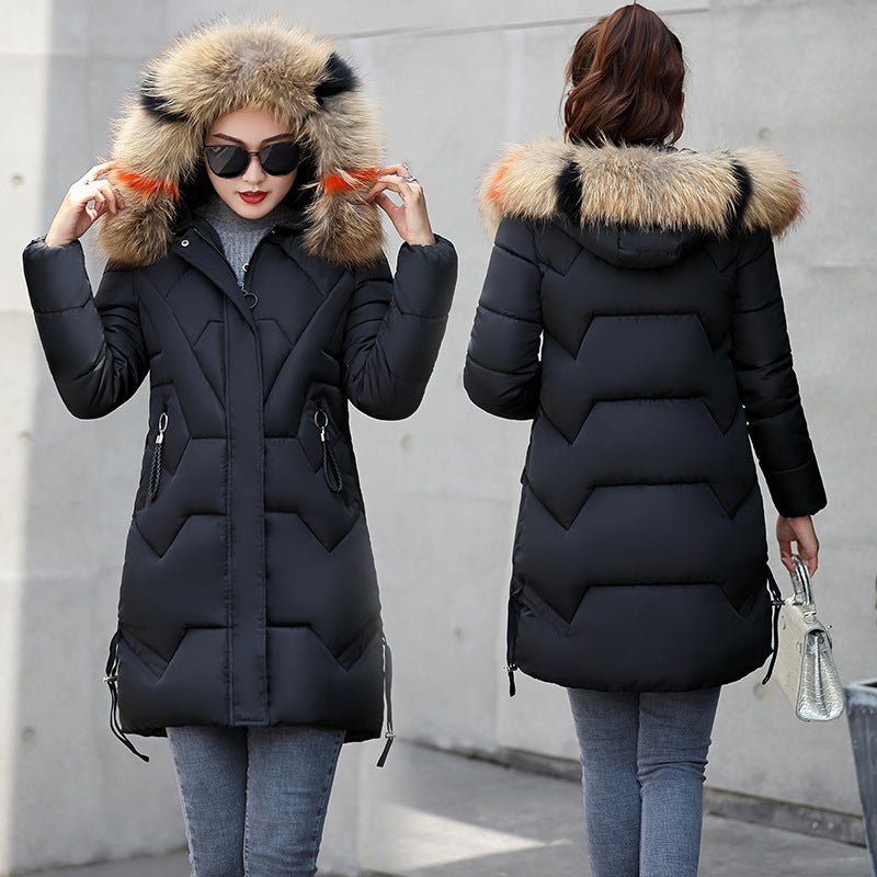 Thick Mid-length Slim-fit Women's Korean-style Small Cotton-padded Jacket