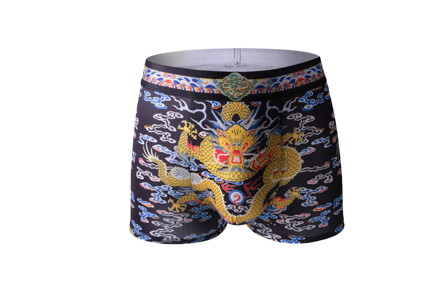 Men's Chinese Style Boxer Shorts Milk Silk Breathable