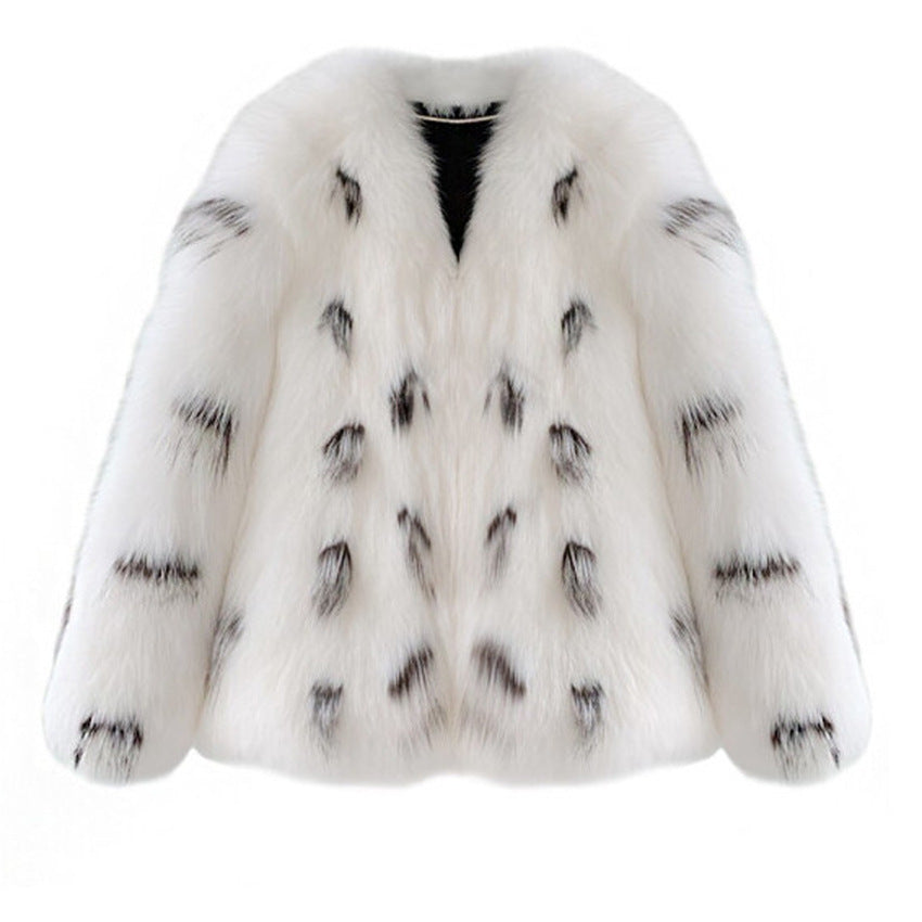 Women's Casual Plus Size Korean-style Slim-fit Raccoon Fur Coat