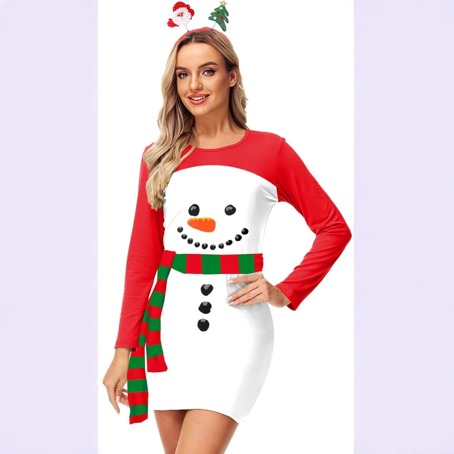 European And American Spring And Autumn Long Sleeve Hip Skirt Round Neck Pullover