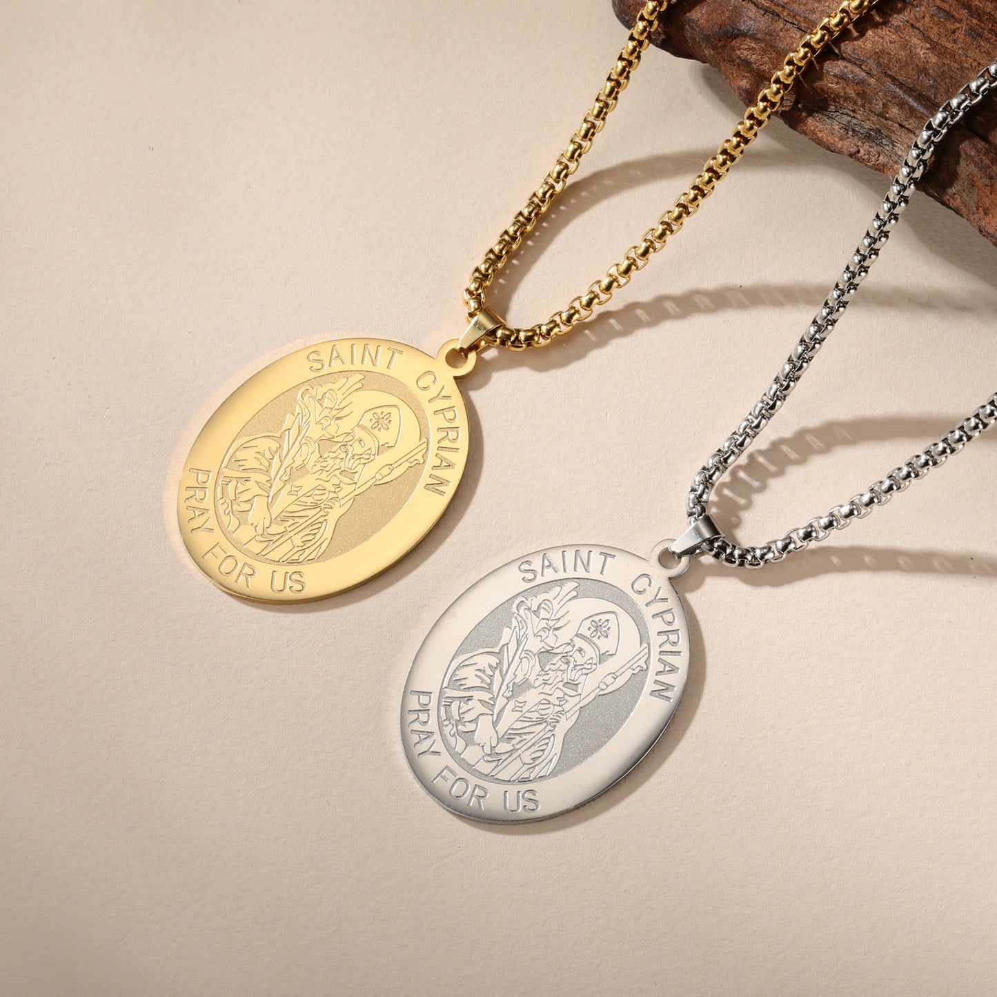 Titanium Steel Punk Trendy Cut Oval Pendant Stainless Steel Necklace