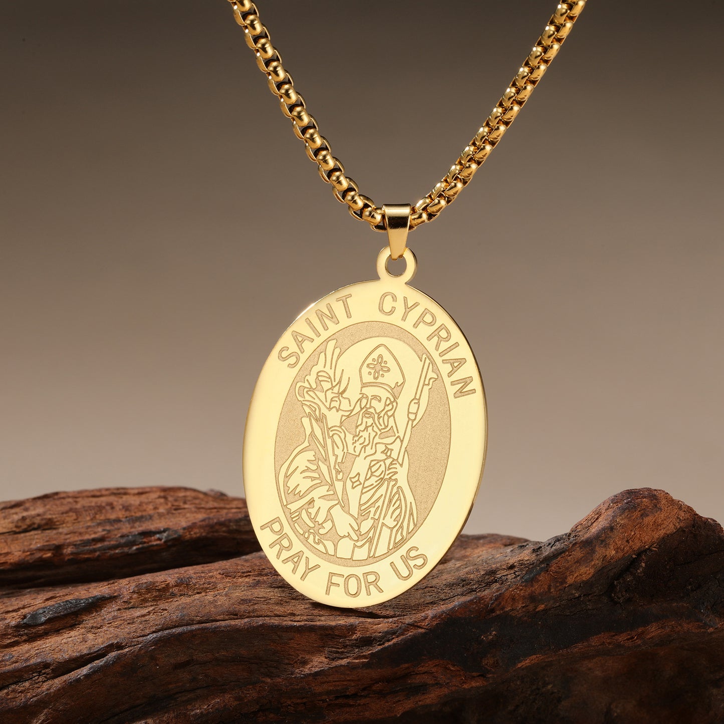 Titanium Steel Punk Trendy Cut Oval Pendant Stainless Steel Necklace