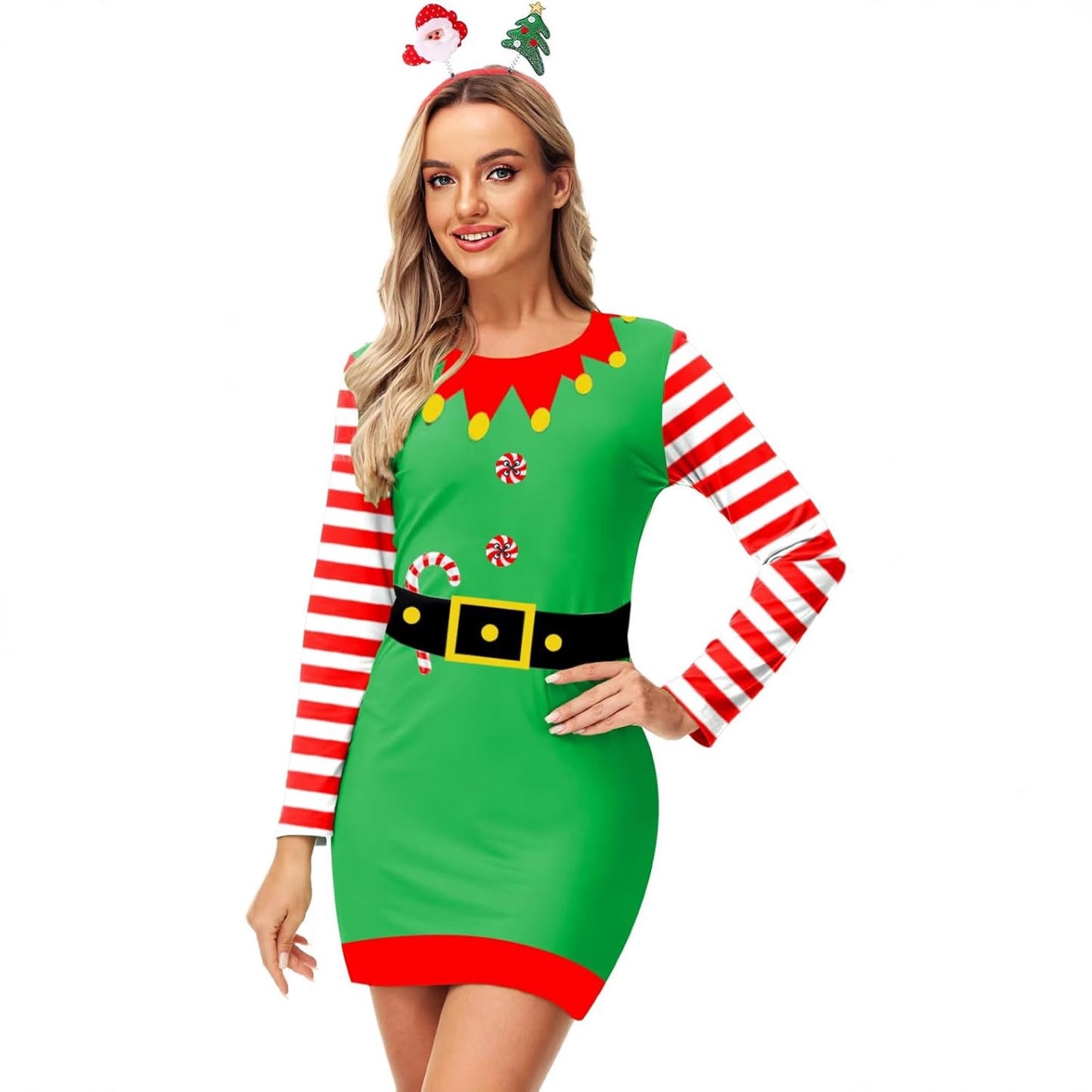 European And American Spring And Autumn Long Sleeve Hip Skirt Round Neck Pullover