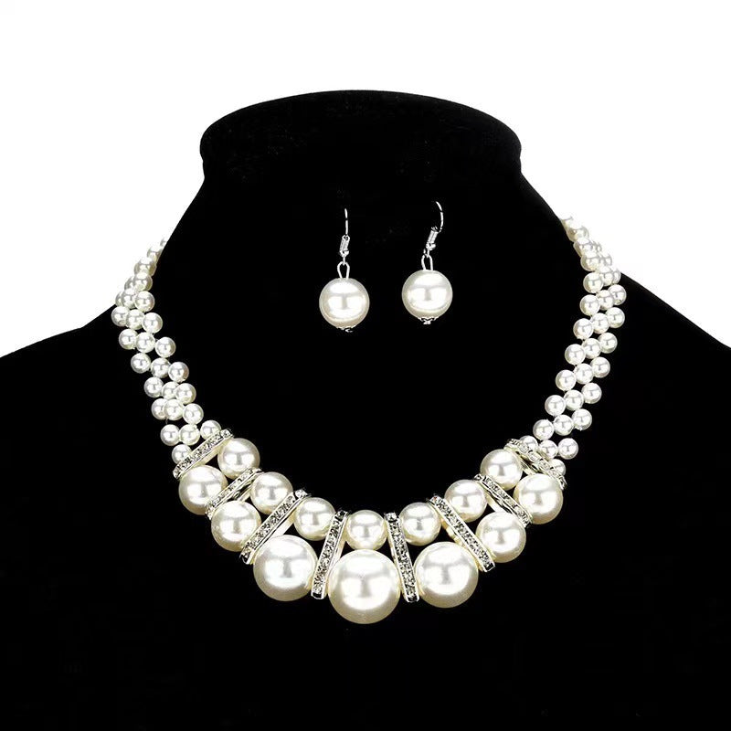 Necklace And Earrings Suite Women's Short All-match Elegant Decorative Collarbone Chain Accessories