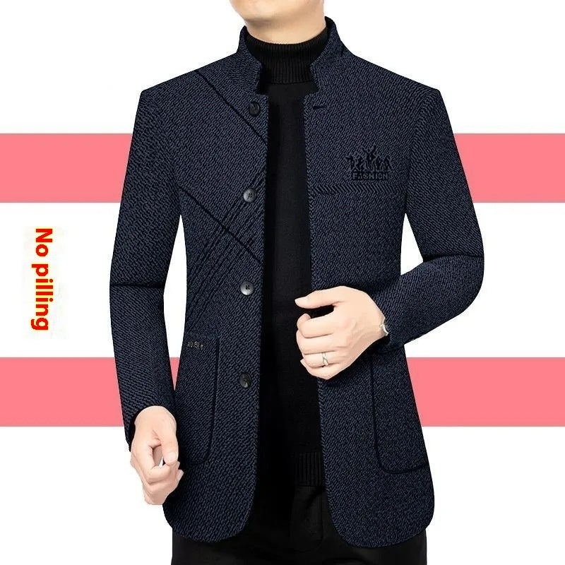 Men's Coat Middle-aged Business Leisure Stand Collar Dad Jacket