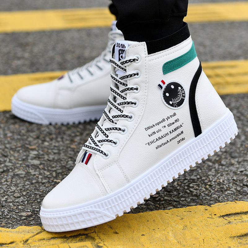 Casual Mens Fleece Lined Suede Sneakers Lace Up High Top