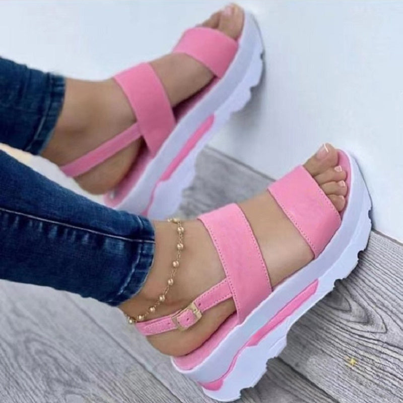 Womens Casual Buckle Platform Sandals Summer Fashion