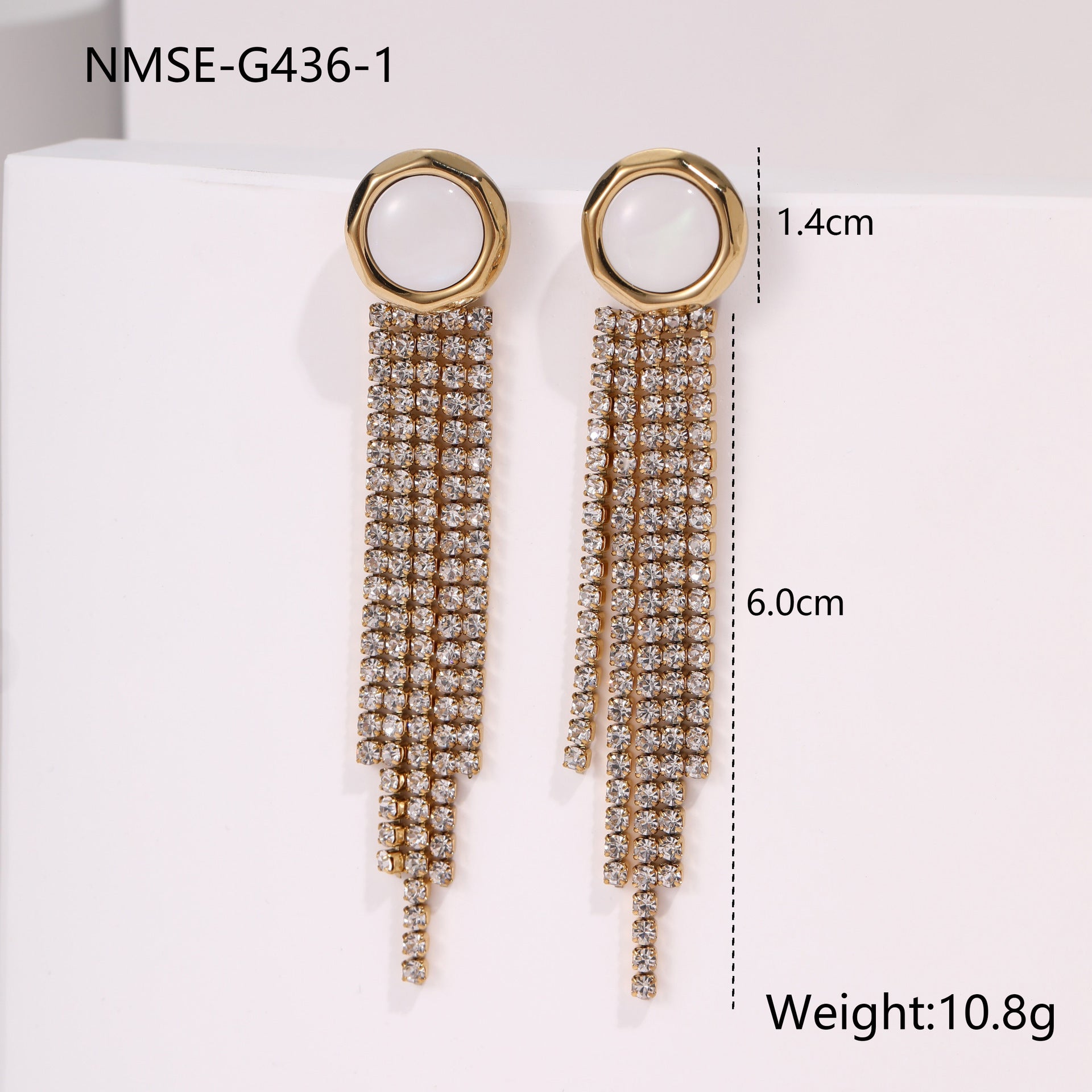 Diamond Tassel Love Stainless Steel Earrings