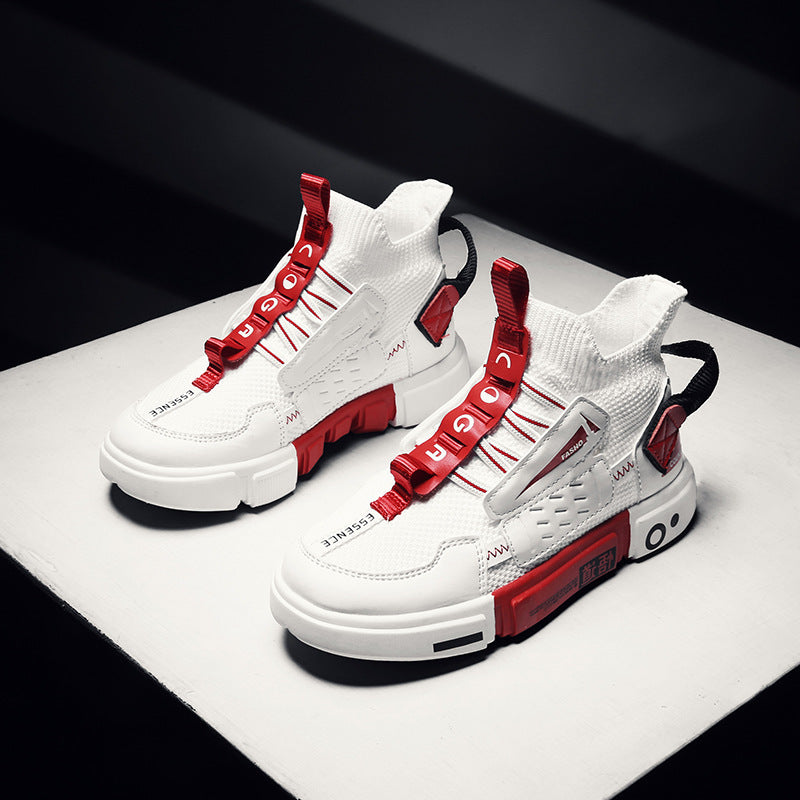 Autumn High Top Woven Sneakers For Children Boys Trendy