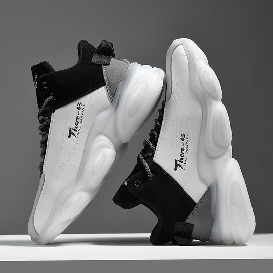 Youth Basketball Running Sneakers TPU Sole White Black