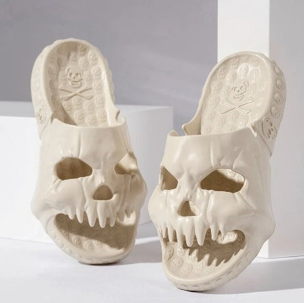 Personalized Skull Design Halloween Slippers Indoor Outdoor