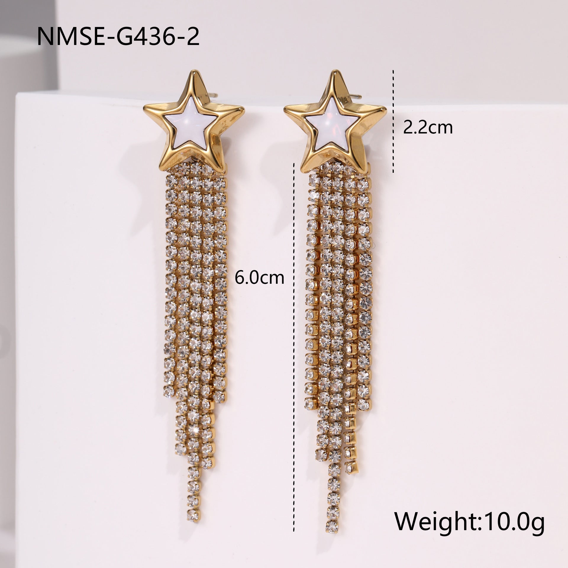 Diamond Tassel Love Stainless Steel Earrings