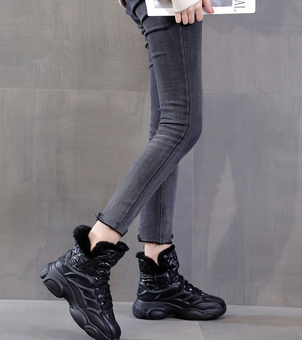 Cotton Boots With Fleece Winter Shoes