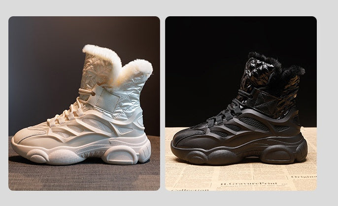 Cotton Boots With Fleece Winter Shoes