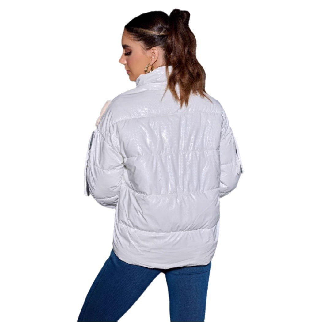 Women's Short Fur Stitching New Fashion Autumn Winter Coat