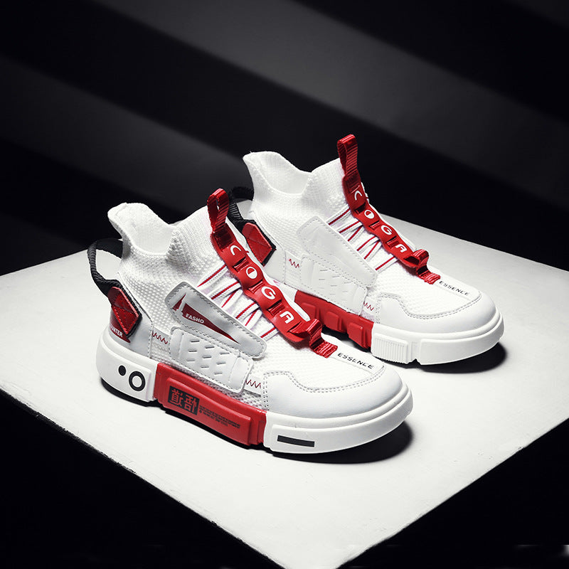 Autumn High Top Woven Sneakers For Children Boys Trendy