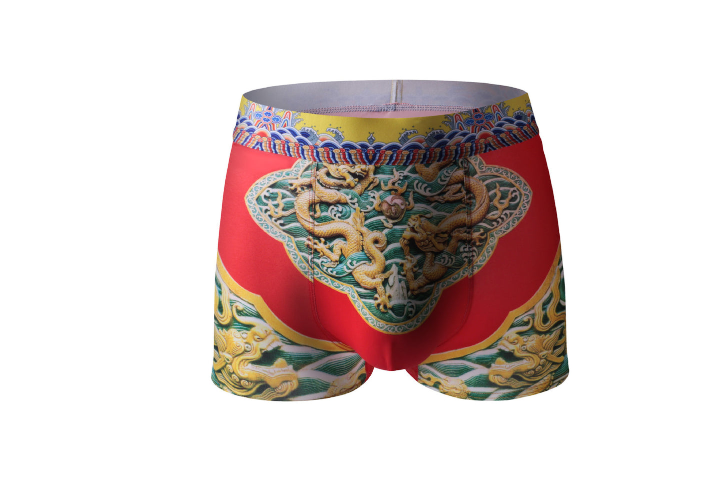 Men's Chinese Style Boxer Shorts Milk Silk Breathable