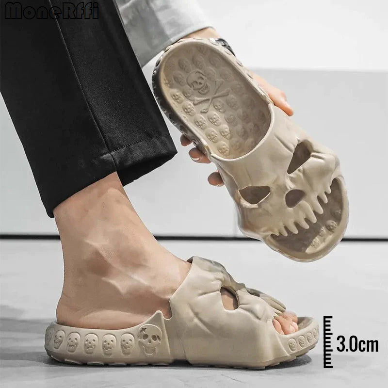 Personalized Skull Design Halloween Slippers Indoor Outdoor