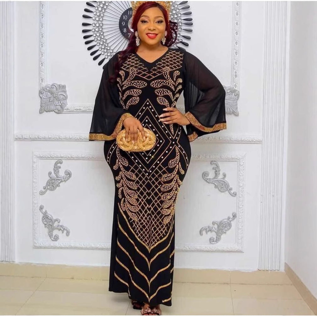 Women's Bell Sleeve Geometric Pattern