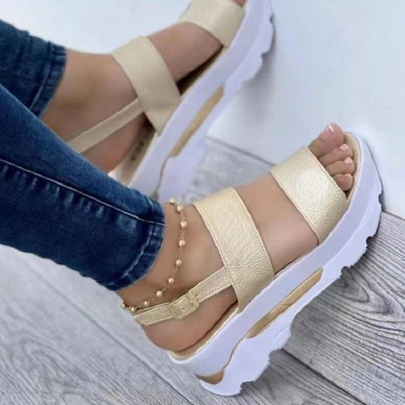 Womens Casual Buckle Platform Sandals Summer Fashion