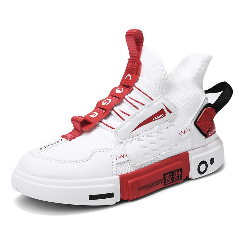 Autumn High Top Woven Sneakers For Children Boys Trendy